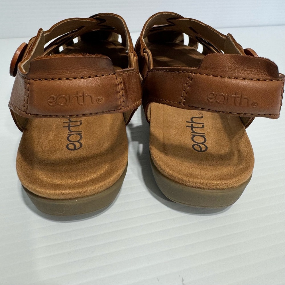 Earth Belita Brown Leather Fisherman Sandals Size 8 1/2 - Picture 11 of 16